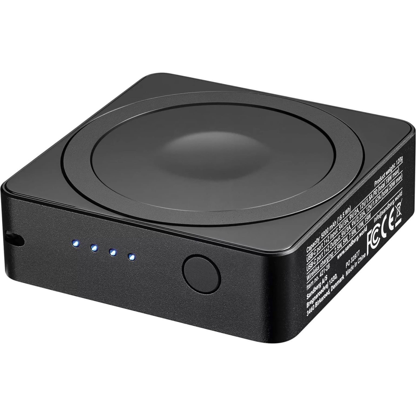 Павербанк Sandberg Magnetic Black 5 000 mAh / 20 Вт (421-28)