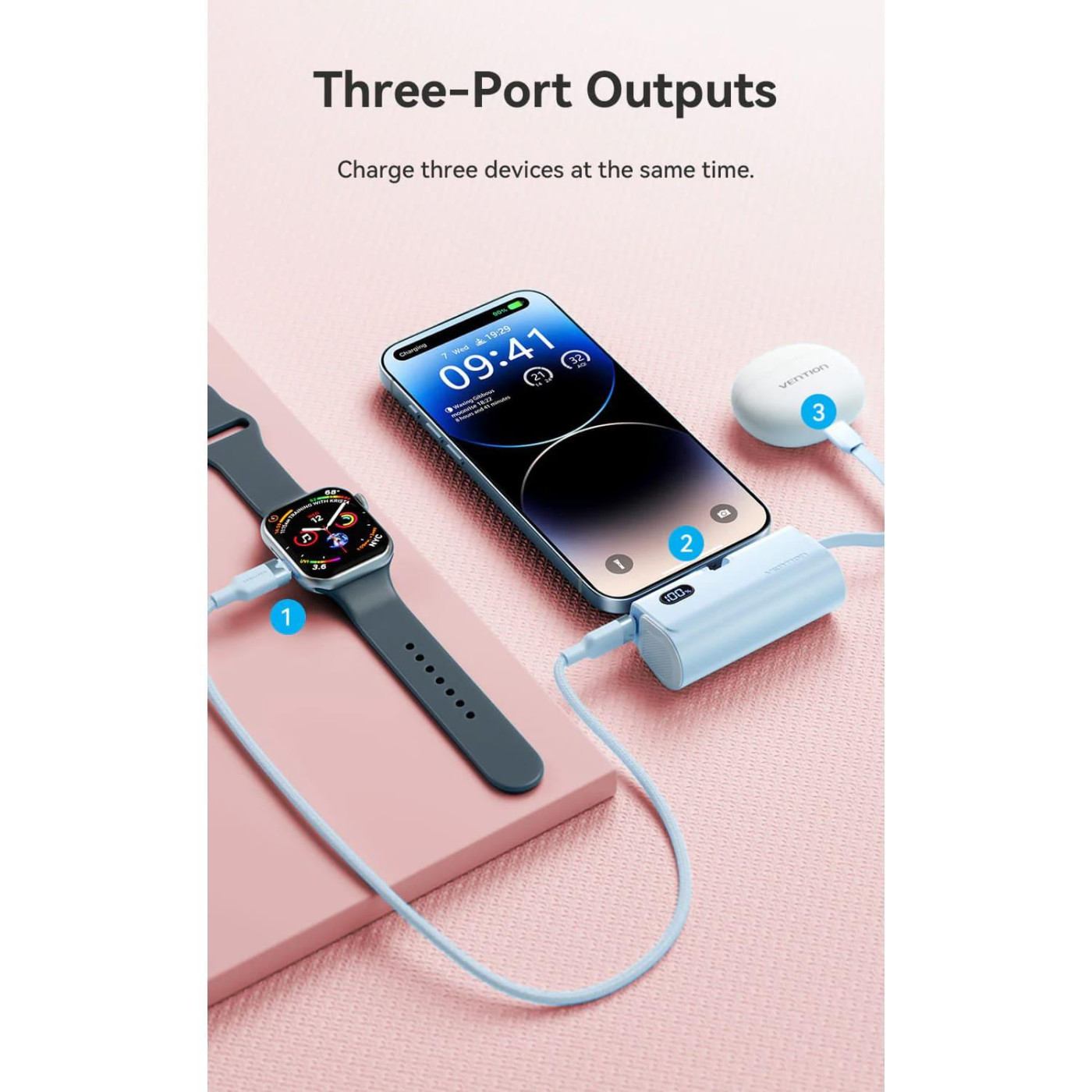 Павербанк Vention Black 4800 mAh / 22.5 Вт (FHRB0)