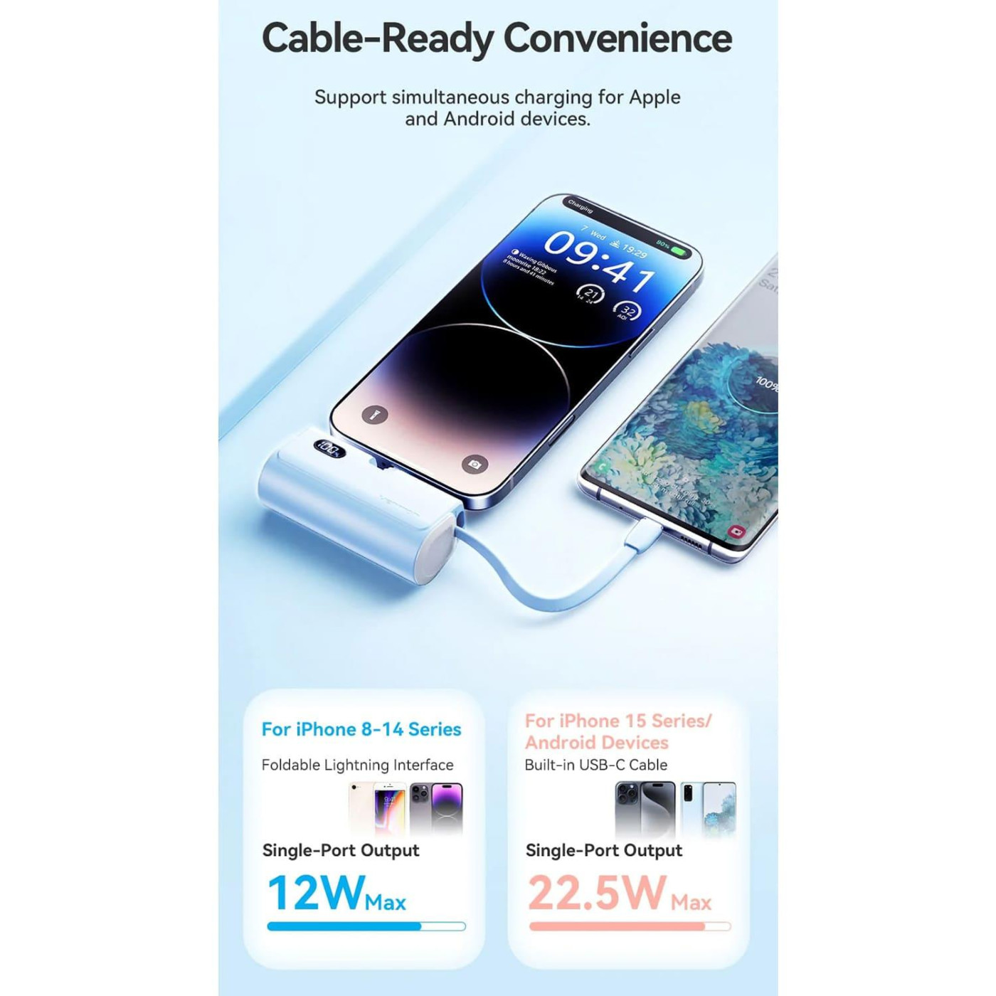 Павербанк Vention Black 4800 mAh / 22.5 Вт (FHRB0)