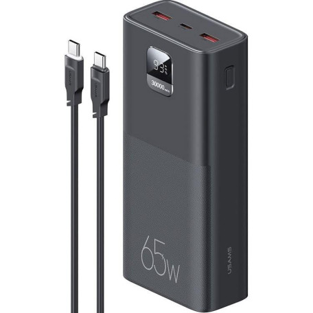Павербанк Usams Black 30 000 mAh / 65 Вт (ATXLOGTC01)