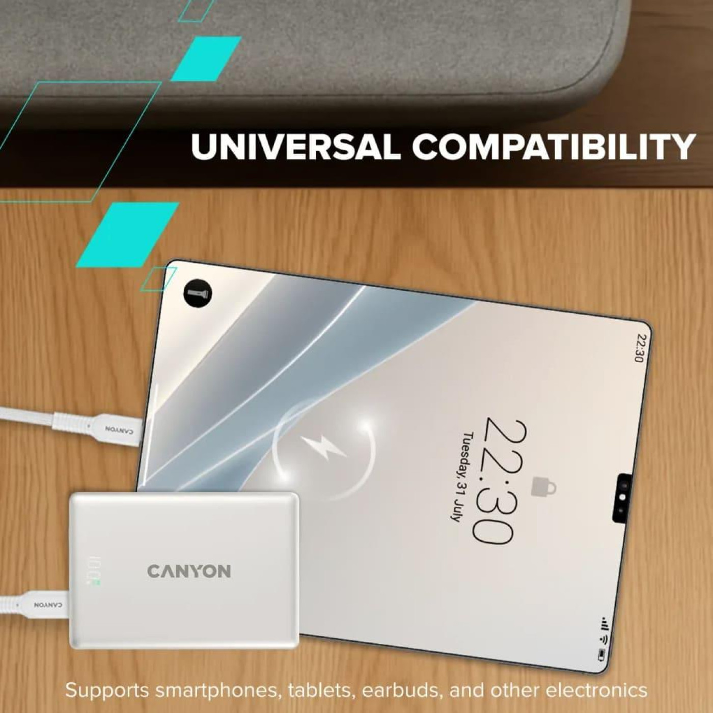 Павербанк Canyon Magnetic Gray 5 000 mAh / 20 Вт (CNS-CPB500G)