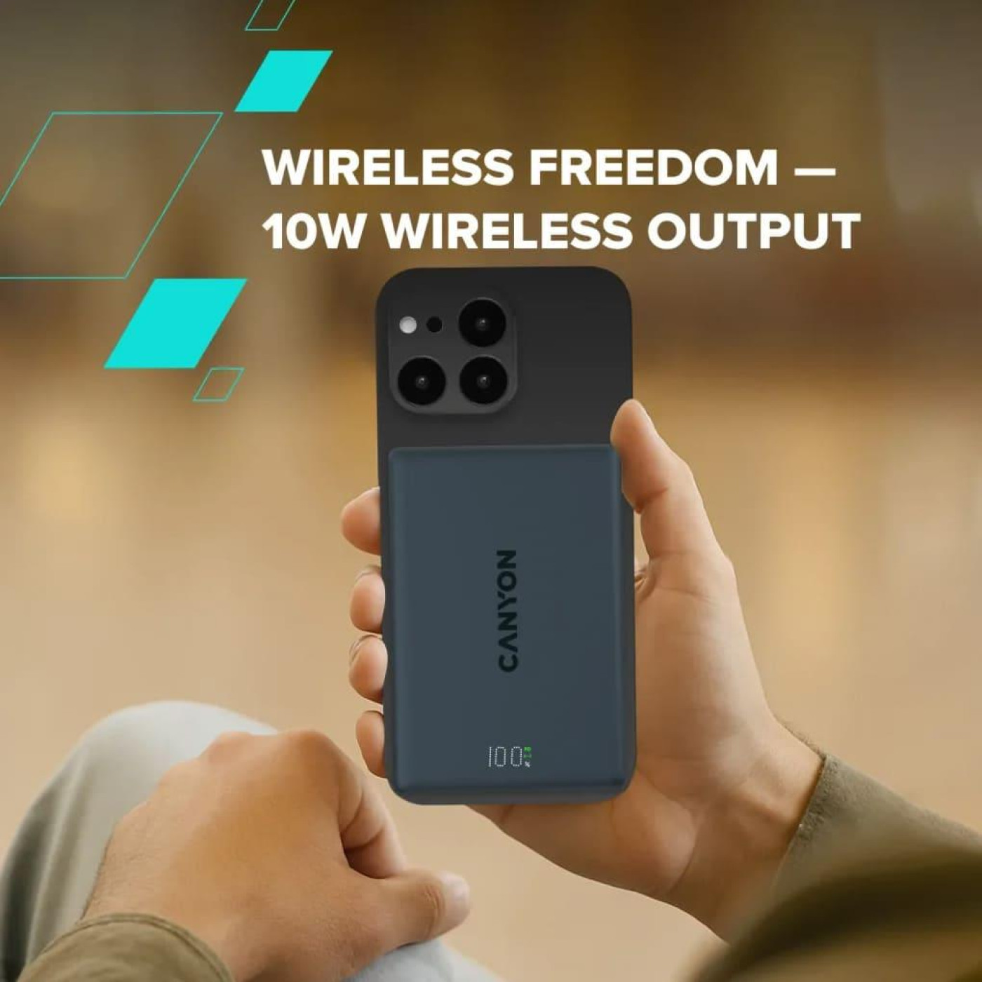 Павербанк Canyon Magnetic Black 10 000 mAh / 20 Вт (CNS-CPB511B)