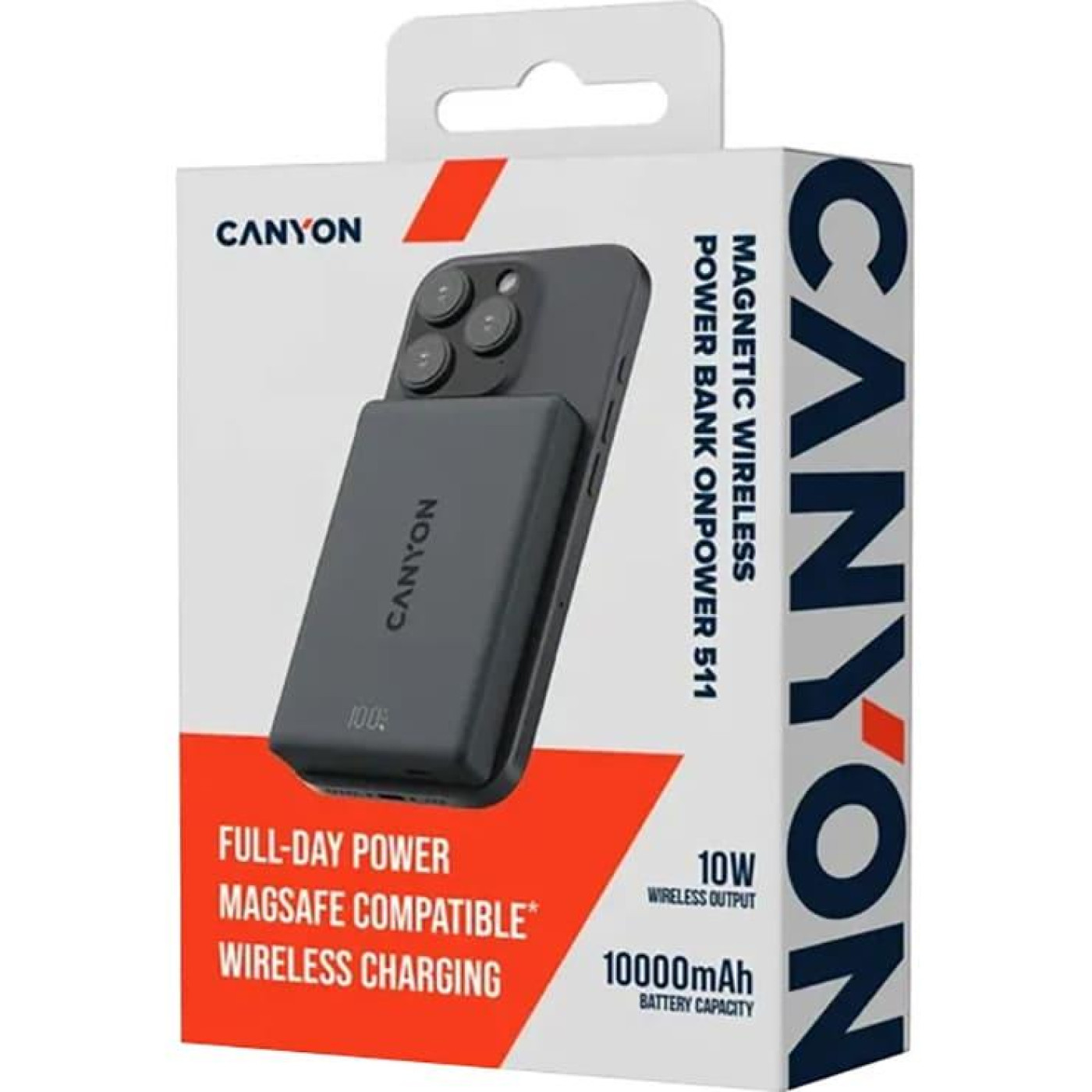 Павербанк Canyon Magnetic Black 10 000 mAh / 20 Вт (CNS-CPB511B)