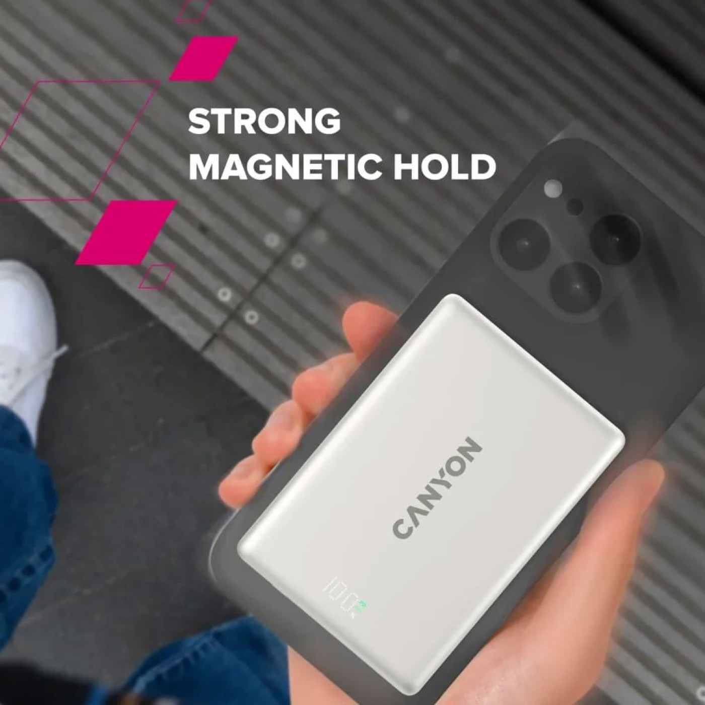 Павербанк Canyon Magnetic Gray 10 000 mAh / 20 Вт (CNS-CPB511G)