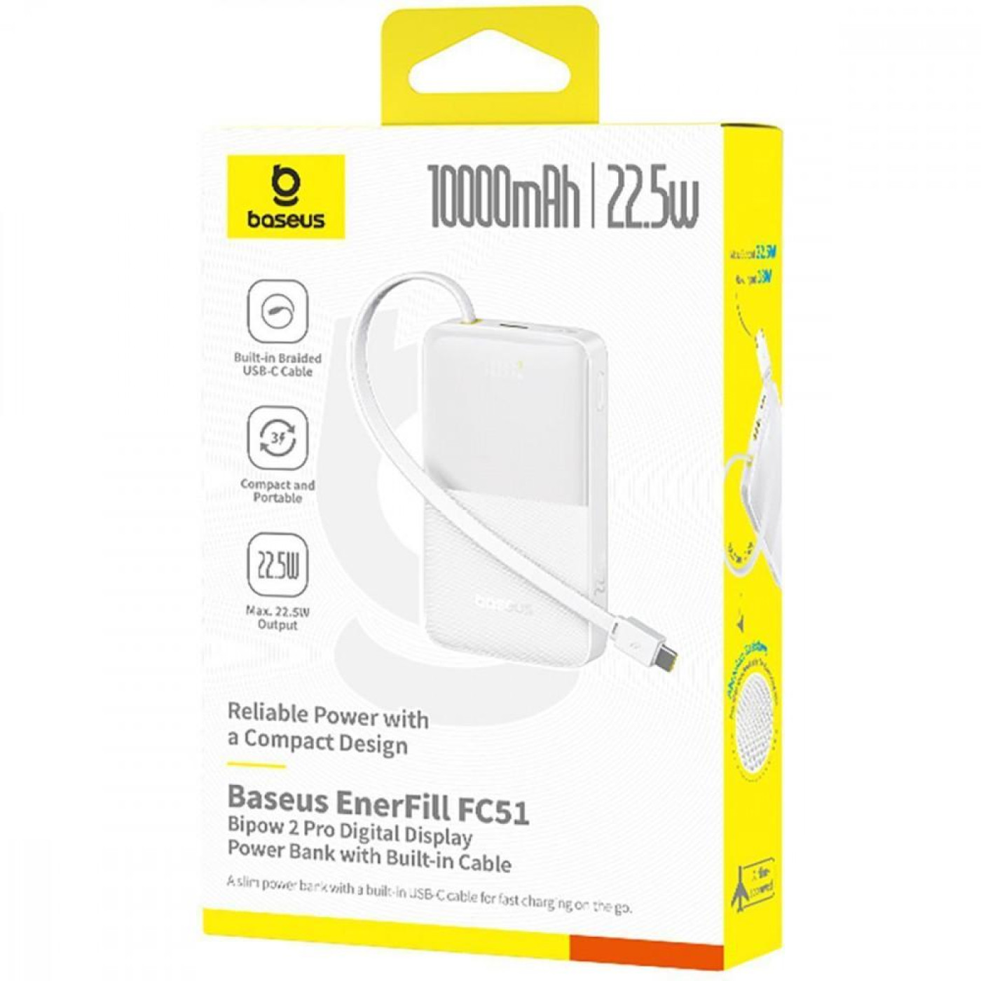 Павербанк Baseus EnerFill Bipow2 Pro White 10 000 mAh / 22.5 Вт (E0027601)