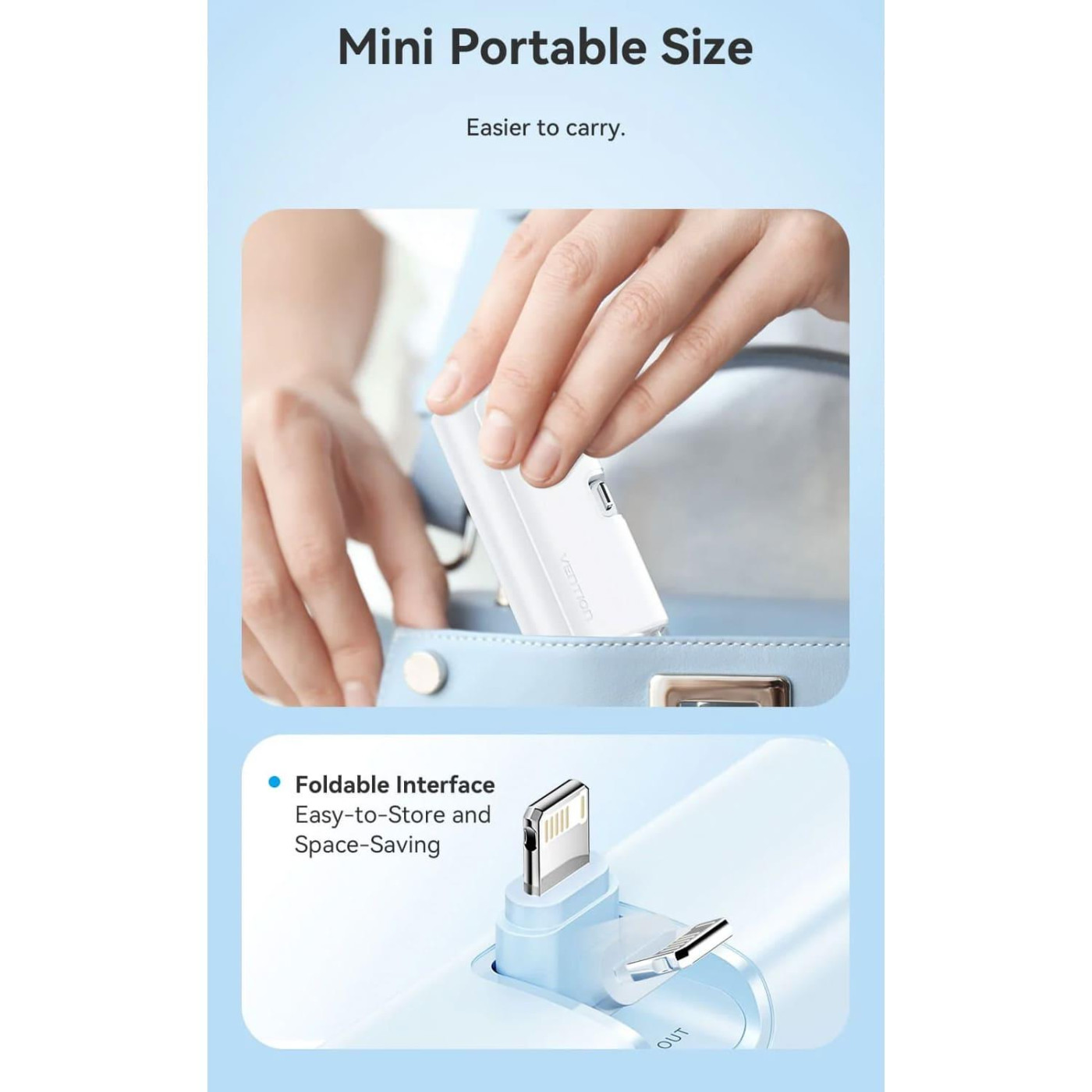 Павербанк Vention Black 4800 mAh / 22.5 Вт (FHRB0)