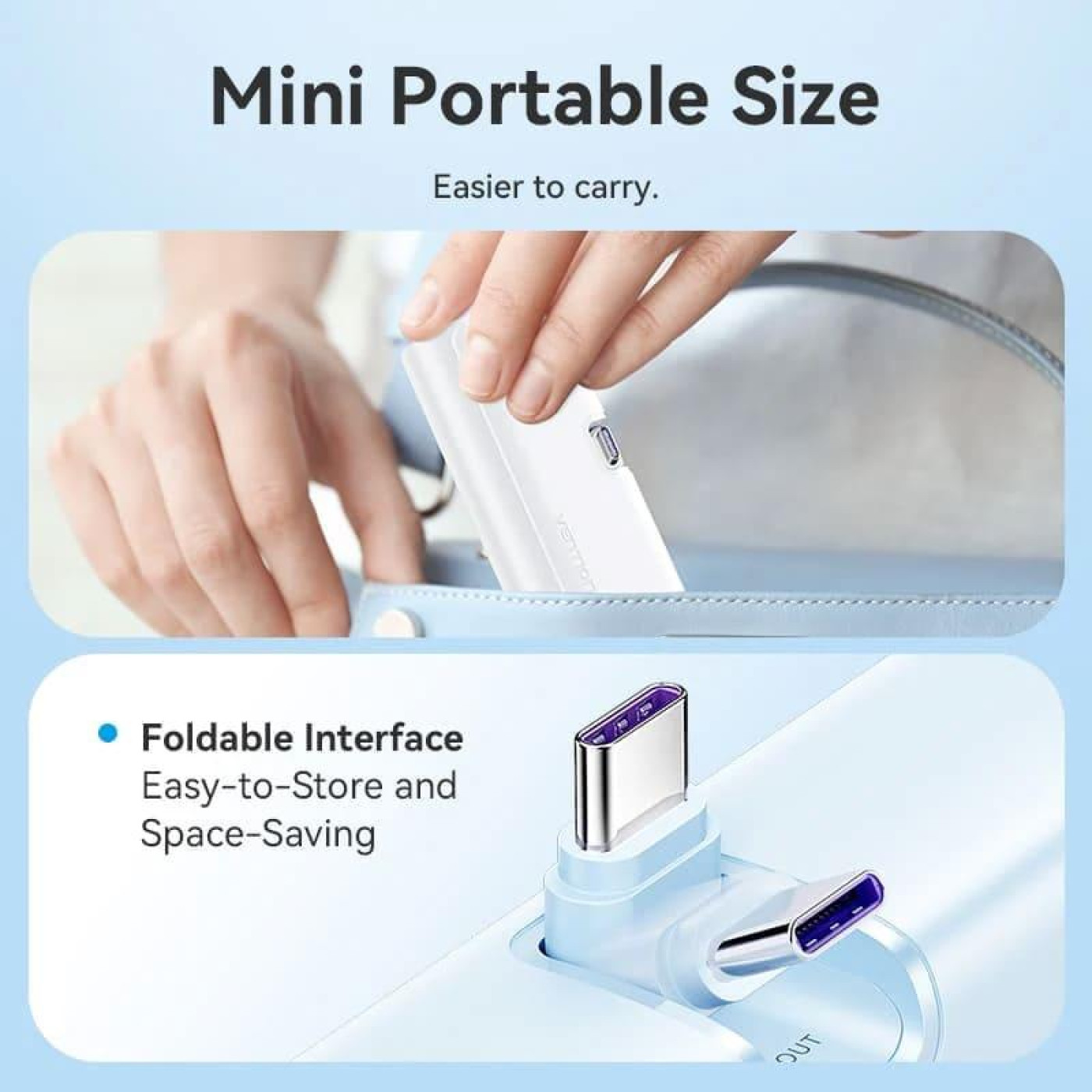 Павербанк Vention White 4800 mAh / 22.5 Вт (FHQW0)