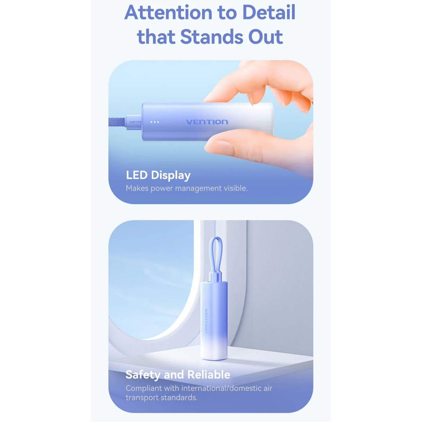 Павербанк Vention Blue 5 000 mAh / 20 Вт (FHWL0)