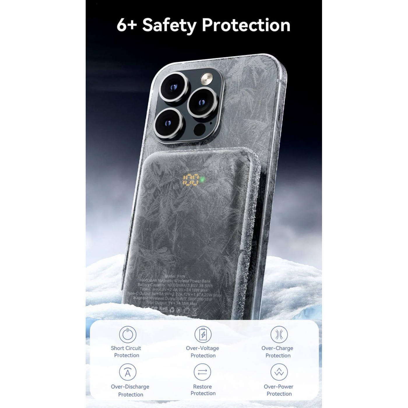 Павербанк Vention Magnetic Wireless Black 10 000 mAh / 20 Вт (FHNB0)