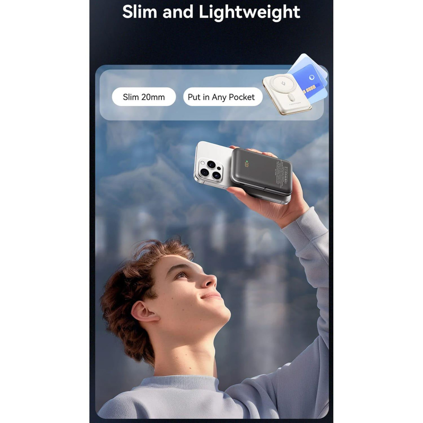 Павербанк Vention Magnetic Wireless Black 10 000 mAh / 20 Вт (FHNB0)