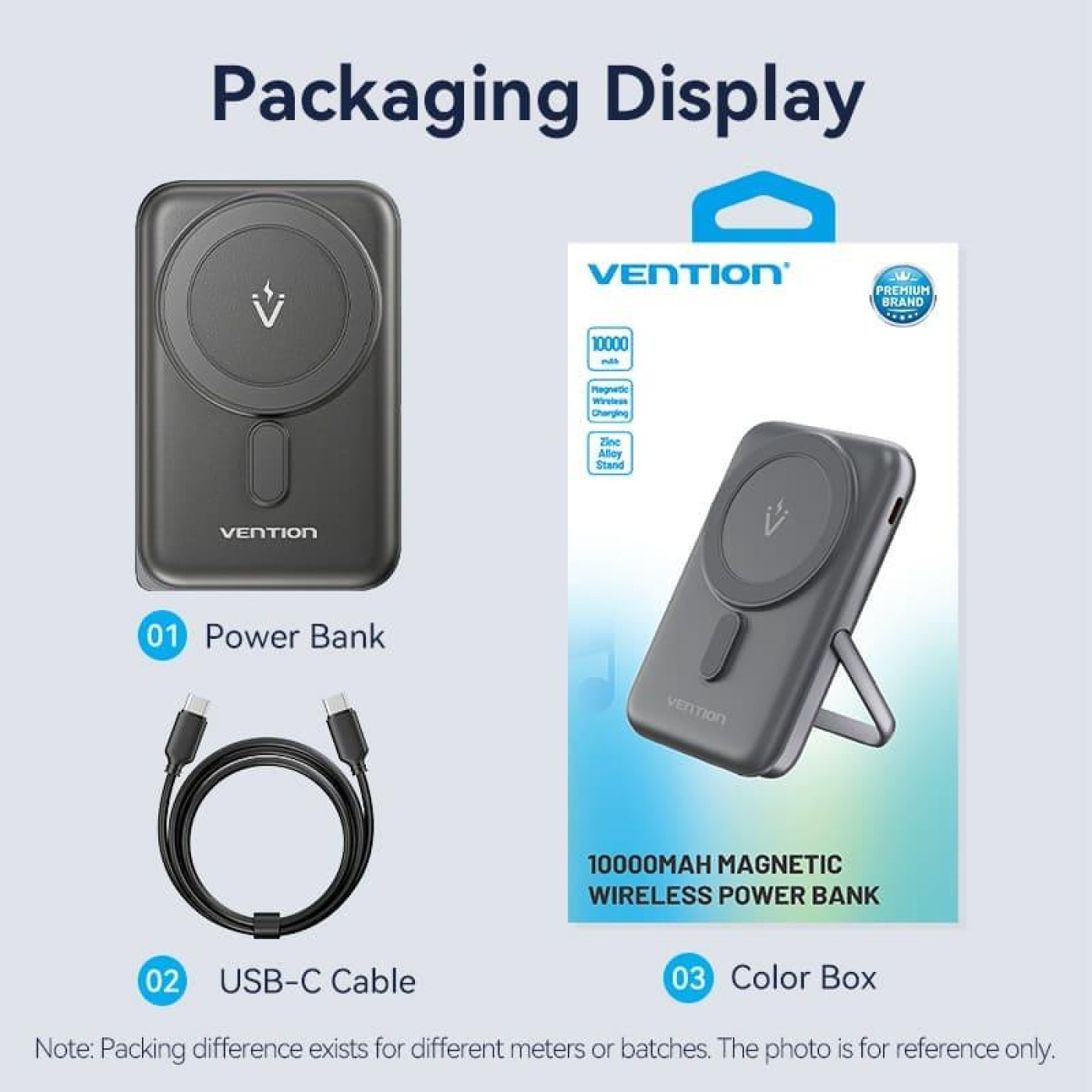 Павербанк Vention Magnetic Wireless Black 10 000 mAh / 20 Вт (FHNB0)