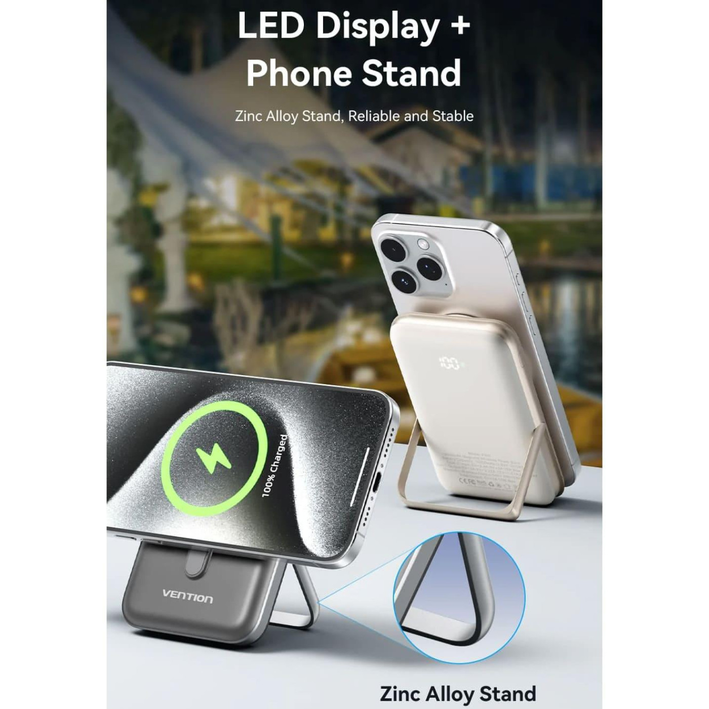 Павербанк Vention Magnetic Wireless White 10 000 mAh / 20 Вт (FHNW0)