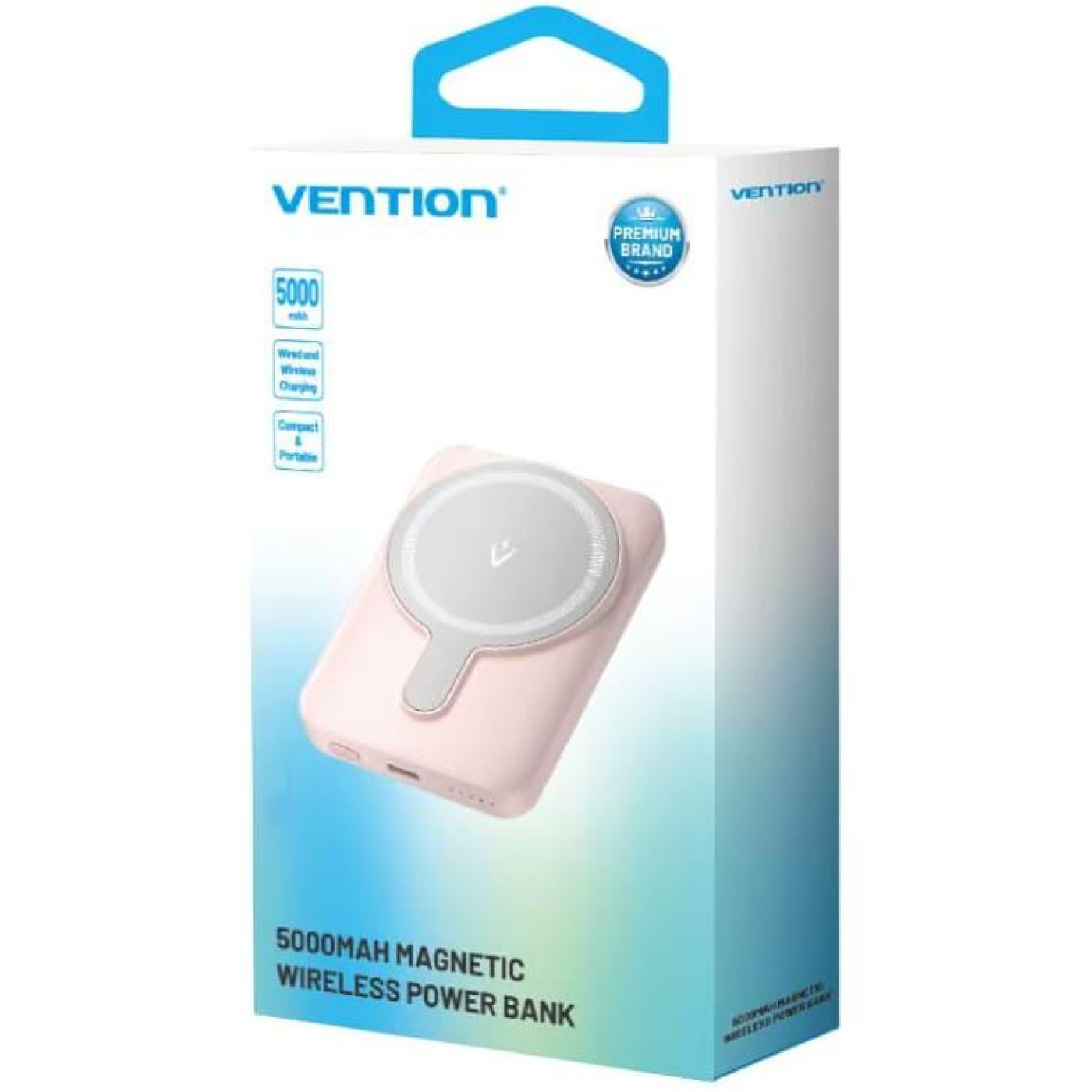Павербанк Vention Magnetic Wireless Pink 5 000 mAh / 20 Вт (FHSP0)