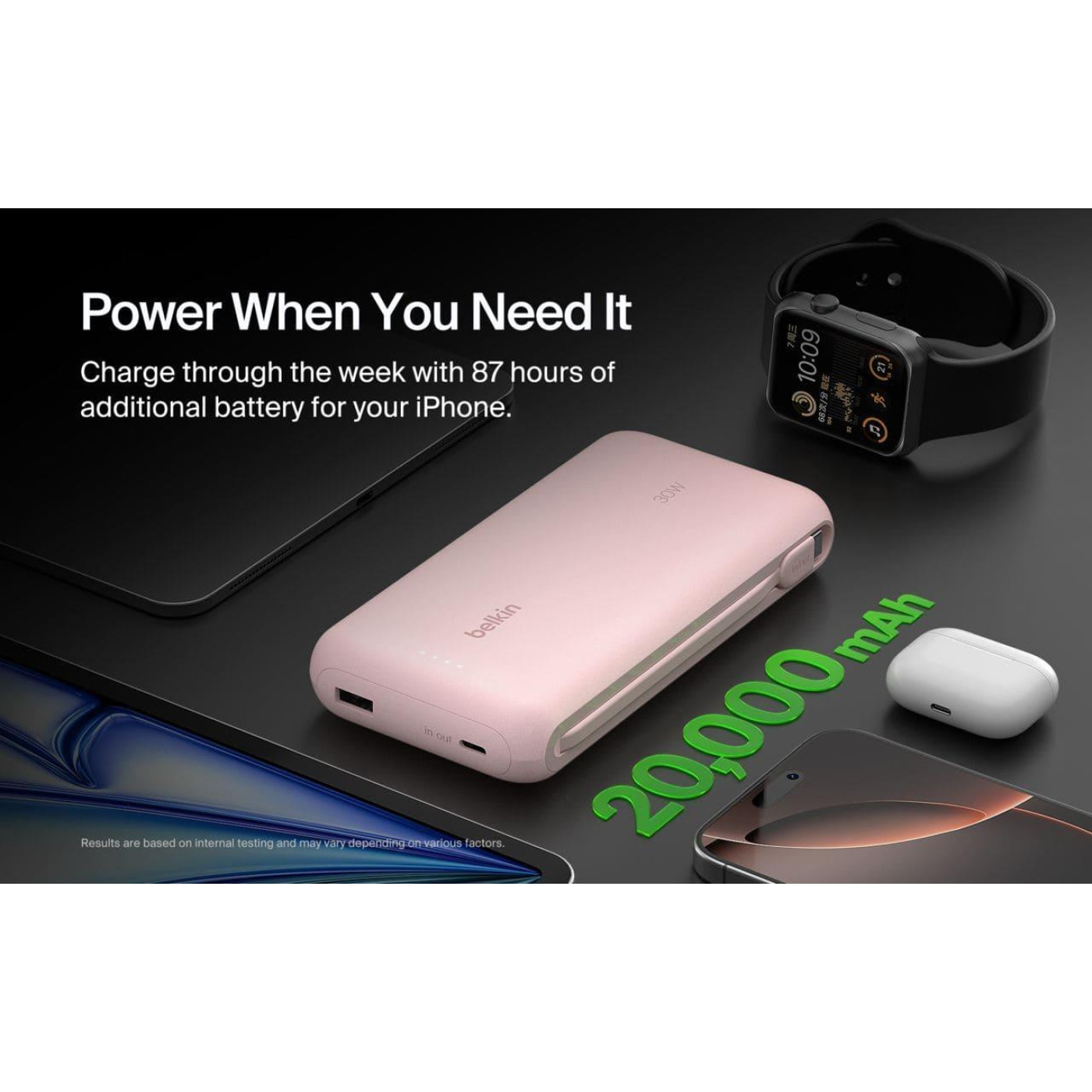 Павербанк Belkin Pink 20 000 mAh / 20 Вт (BPB024HQPK)