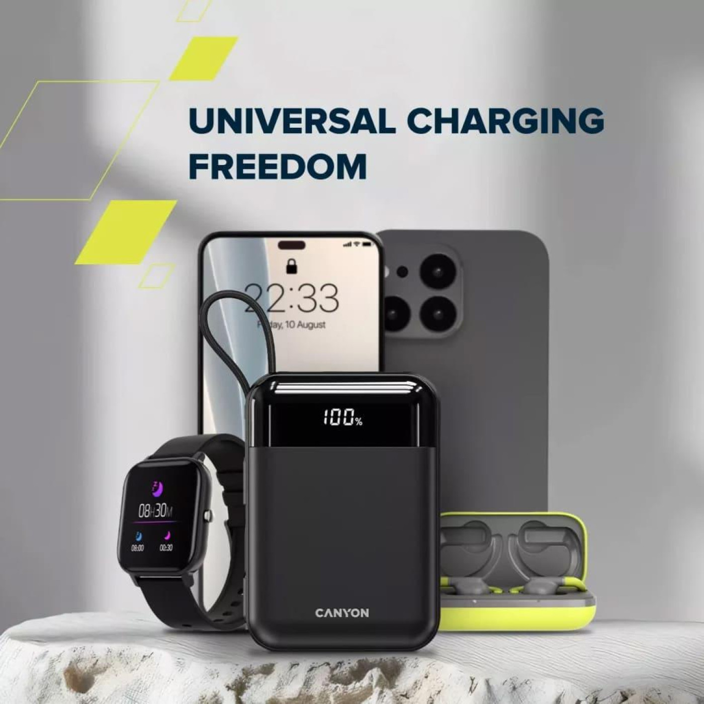 Павербанк Canyon Black 20 000 mAh / 15 Вт (CNS-CPB204B)
