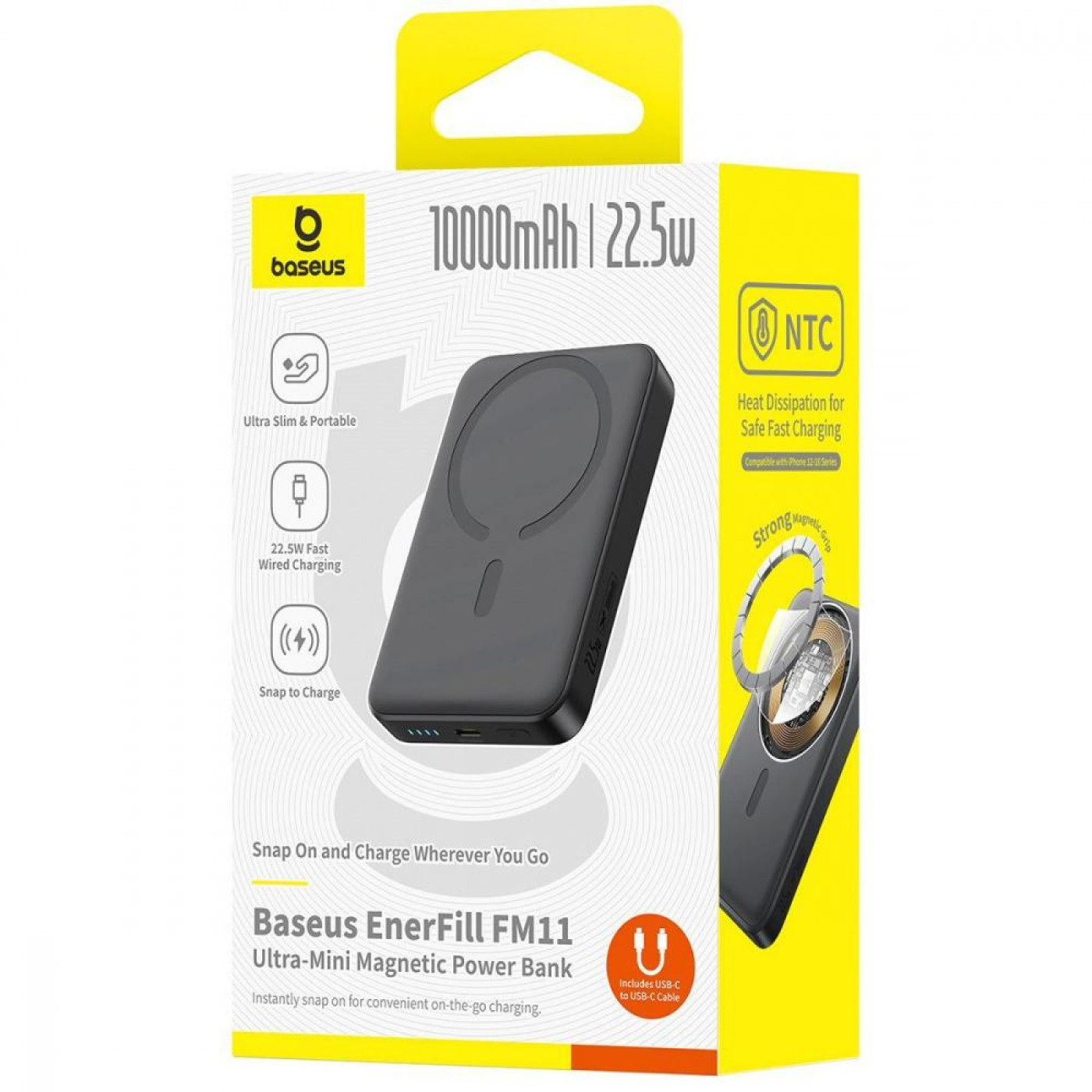 Павербанк Baseus EnerFill Ultra-Mini Black 10 000 mAh / 22.5 Вт (P1008210E123-00)