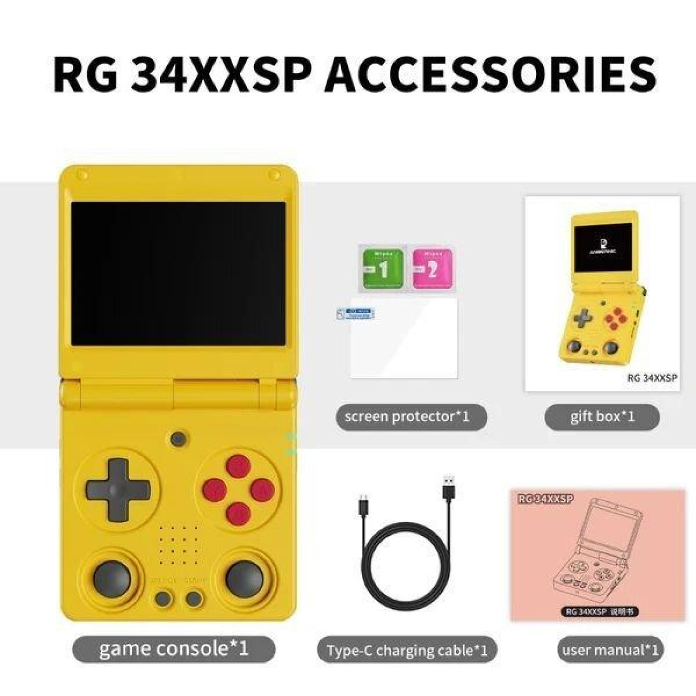 Ігрова консоль Anbernic RG 34XXSP 64GB Yellow (G-000004512)