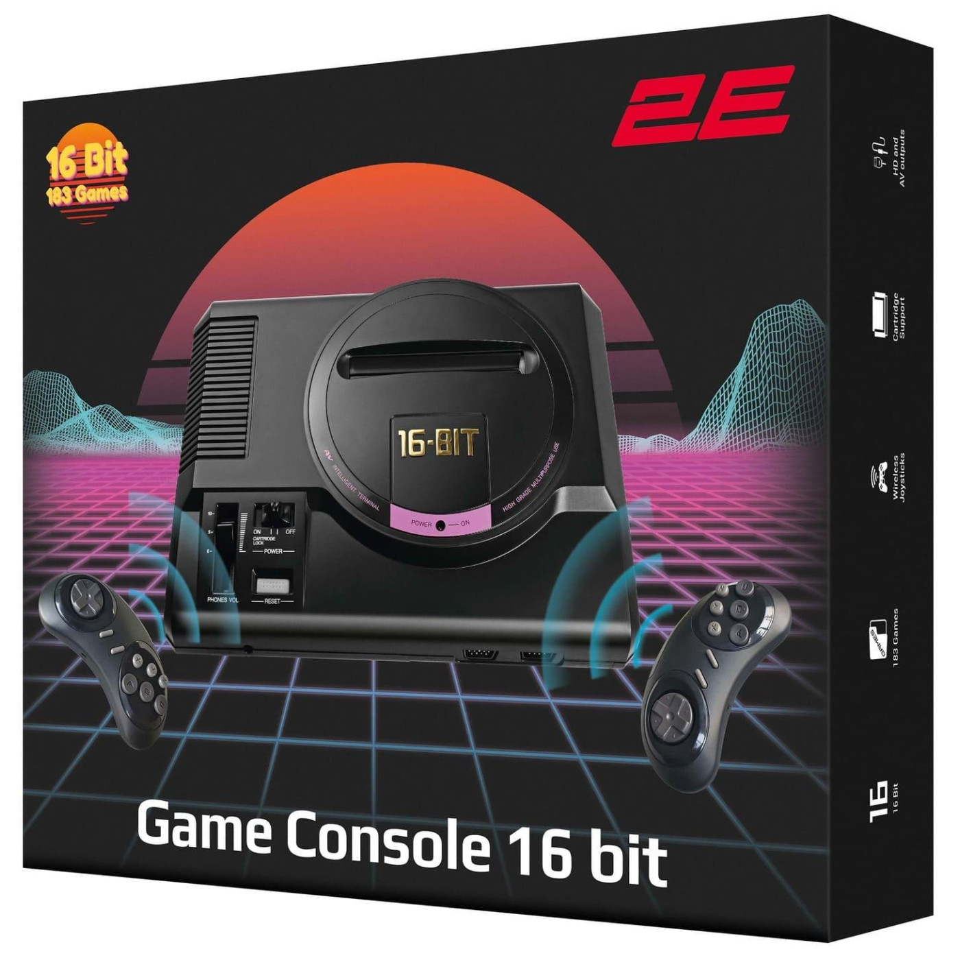 Ігрова консоль 2Е 16bit HDMI (2 бездротових геймпада, 183 ігор)