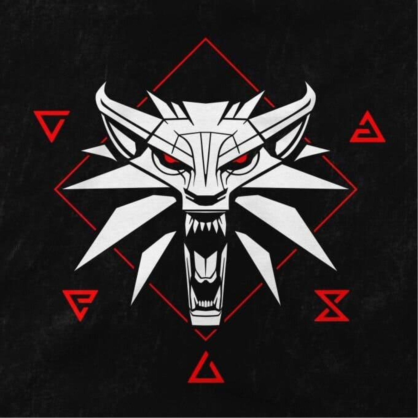 Футболка WITCHER Wolf Signs (Видьмак Знак Вовка) L Чорний