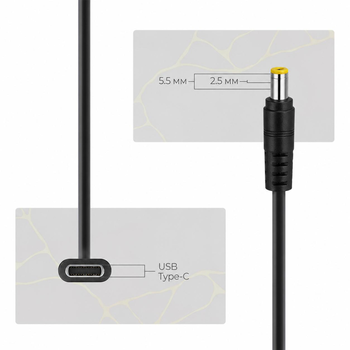 Кабель питания ArmorStandart USB-C - DC 5.5x2.5 18.5-20V Flat 1м (ARM91553)