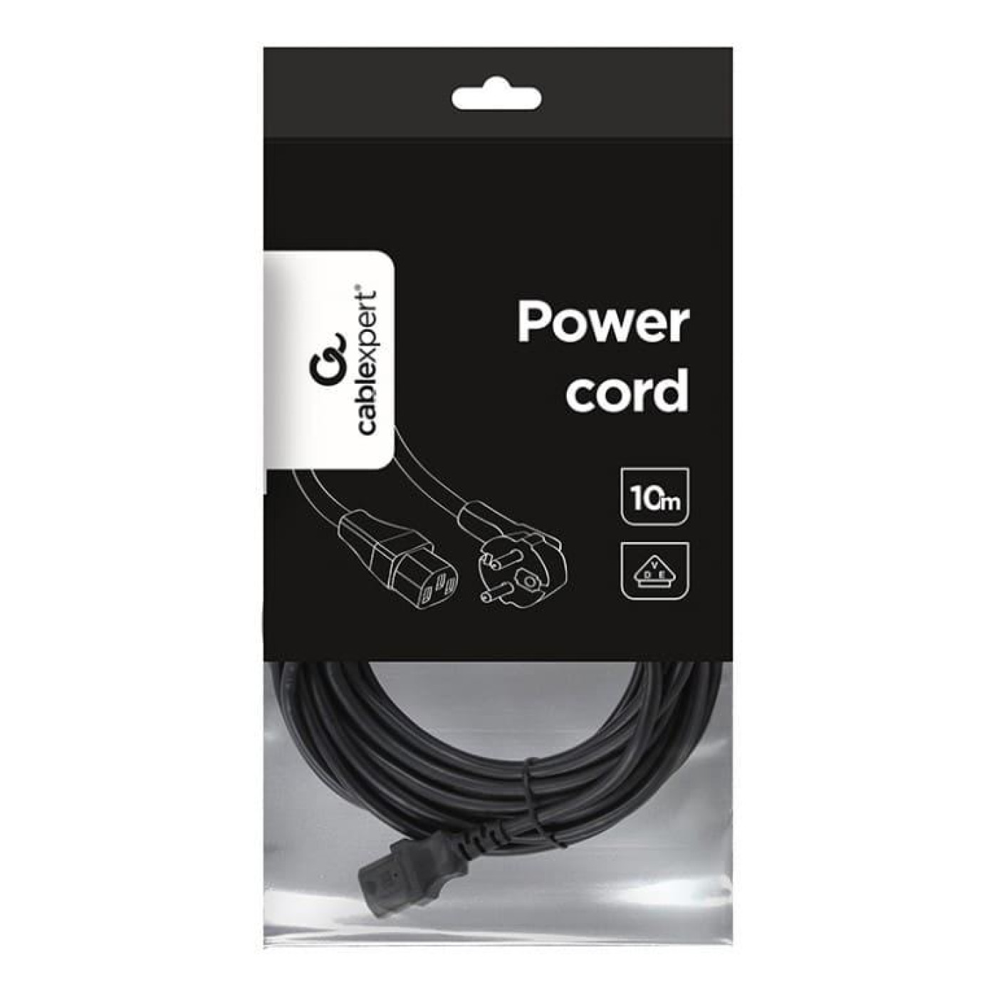 Кабель живлення Cablexpert PC-186-VDE-10M (С13), VDE, черний, 10 м (PC-186-VDE-10M)