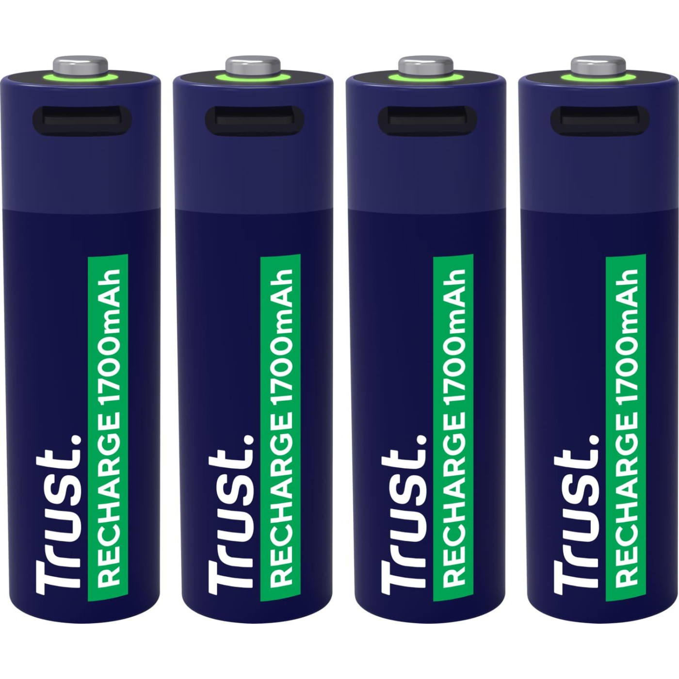 Акумулятор Trust AA 1700 мАг, TYPE-C, 4 шт, синий (25631_TRUST)
