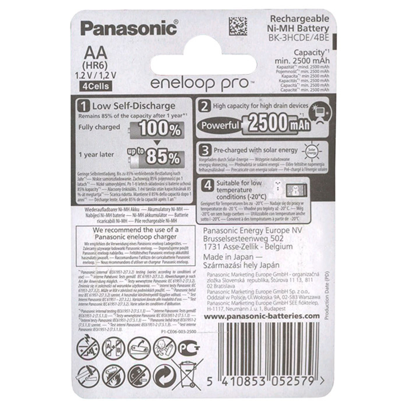 Аккумулятор Panasonic Eneloop Pro AA 2500 mAh 4BP