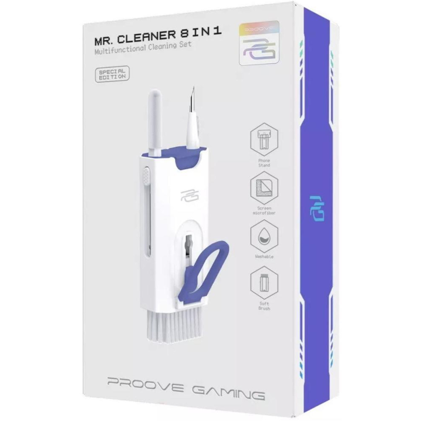 Багатофункціональний набір для чищення Proove Gaming Mr. Cleaner 8in1 white