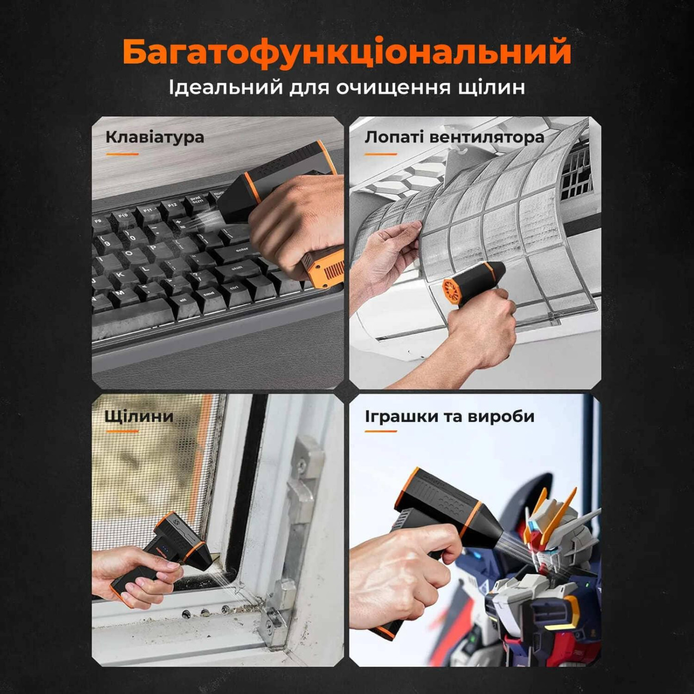 Бездротовий повітродув Wolfbox MF50 110000RPM 150g force (MF50)