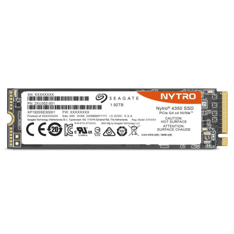 Накопитель SSD Seagate SSD Server Read Intensive Nytro 4350 1.92TB PCIe Gen4 x4 NVMe, 3D eTLC, M.2 2280, Read/Write: 5500/2000 MBps, IOPS 800K/58K, TB