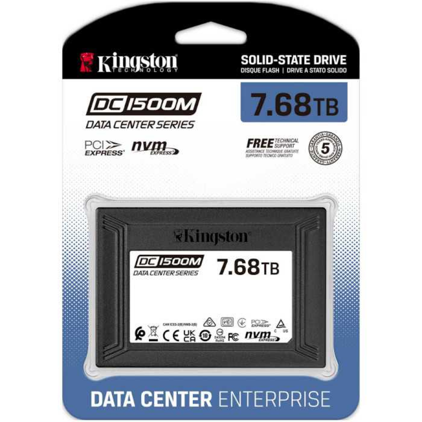Накопитель SSD Kingston SSD U.2 NVMe 7680Gb DC1500M Enterprise (SEDC1500M/7680G)