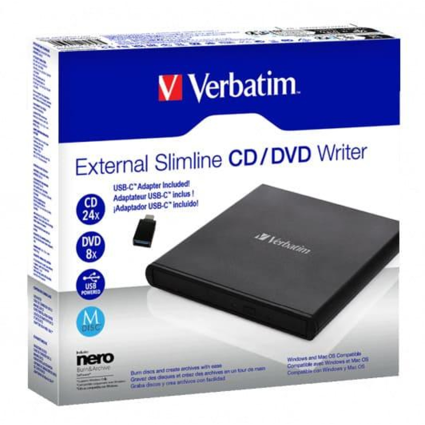 Оптический привод Verbatim CD/DVD±RW USB 2.0 (98938)