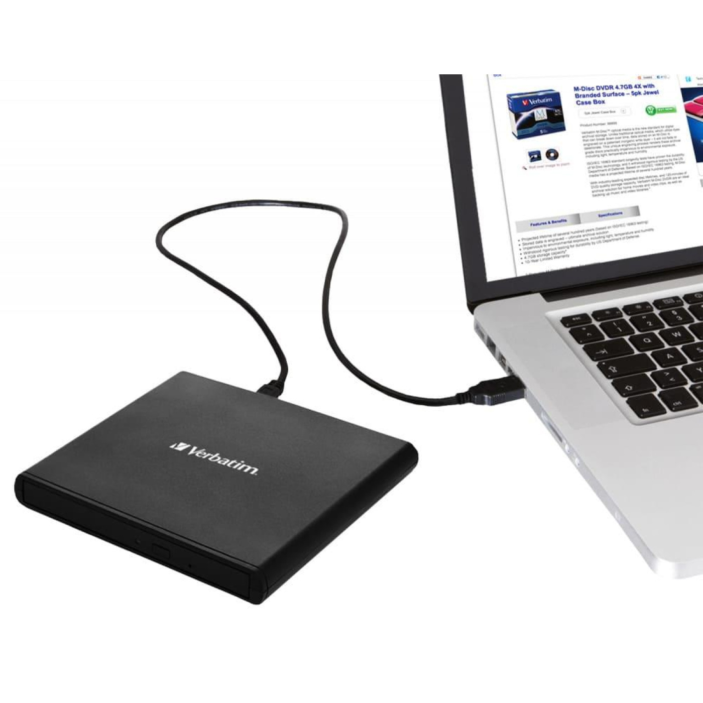 Оптический привод Verbatim CD/DVD±RW USB 2.0 (98938)