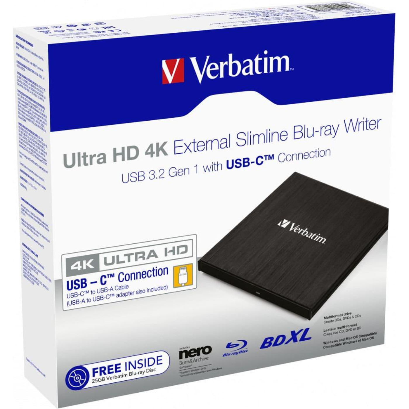 Оптический привод Verbatim Ultra HD 4K BLU-RAY (43888)