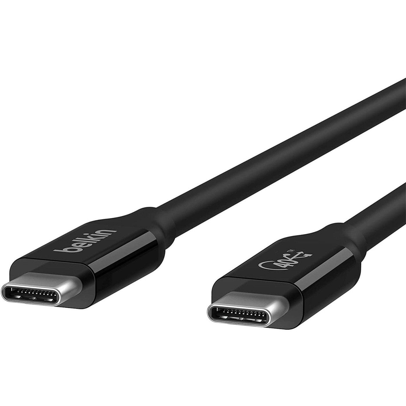 Кабель BELKIN USB-C > USB-C, 0.8м, 100Вт, Thunderbolt 3, 40Гбс, чорний (INZ001BT0.8MBK)