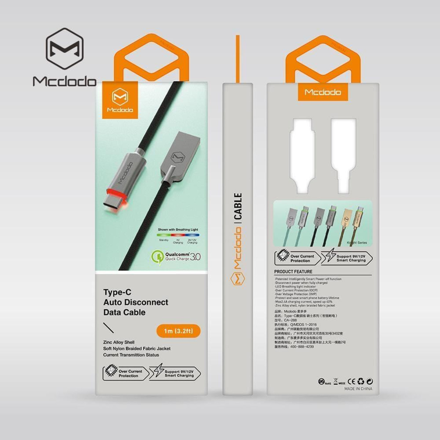 Кабель McDodo USB 3.0 Type-C Cable 1 м Grey (CA-2301)