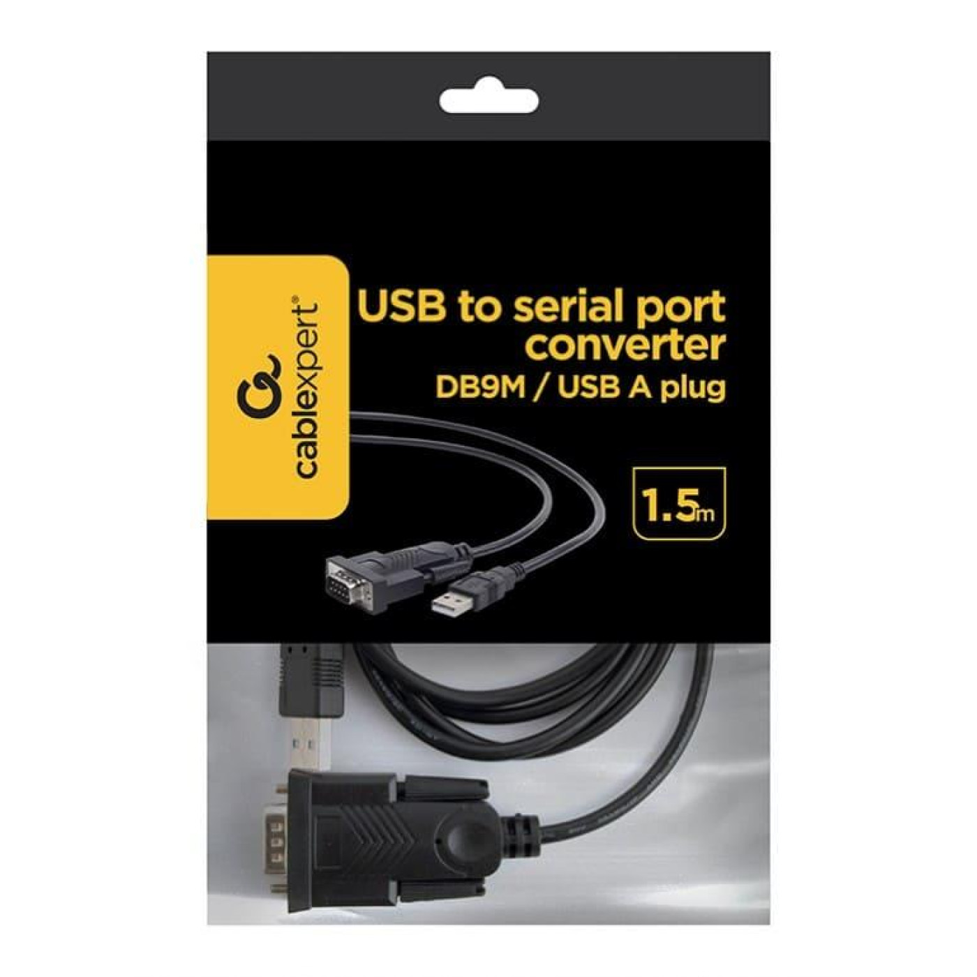 Кабель Cablexpert USB to DB9M serial port 1.5M Black (UAS-DB9M-02)