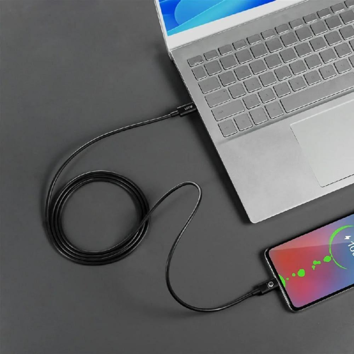 Кабель GravaStar USB-C to USB-C 1.5м, Type-C, 100w, чорний (GRAVASTARTC_BLK)