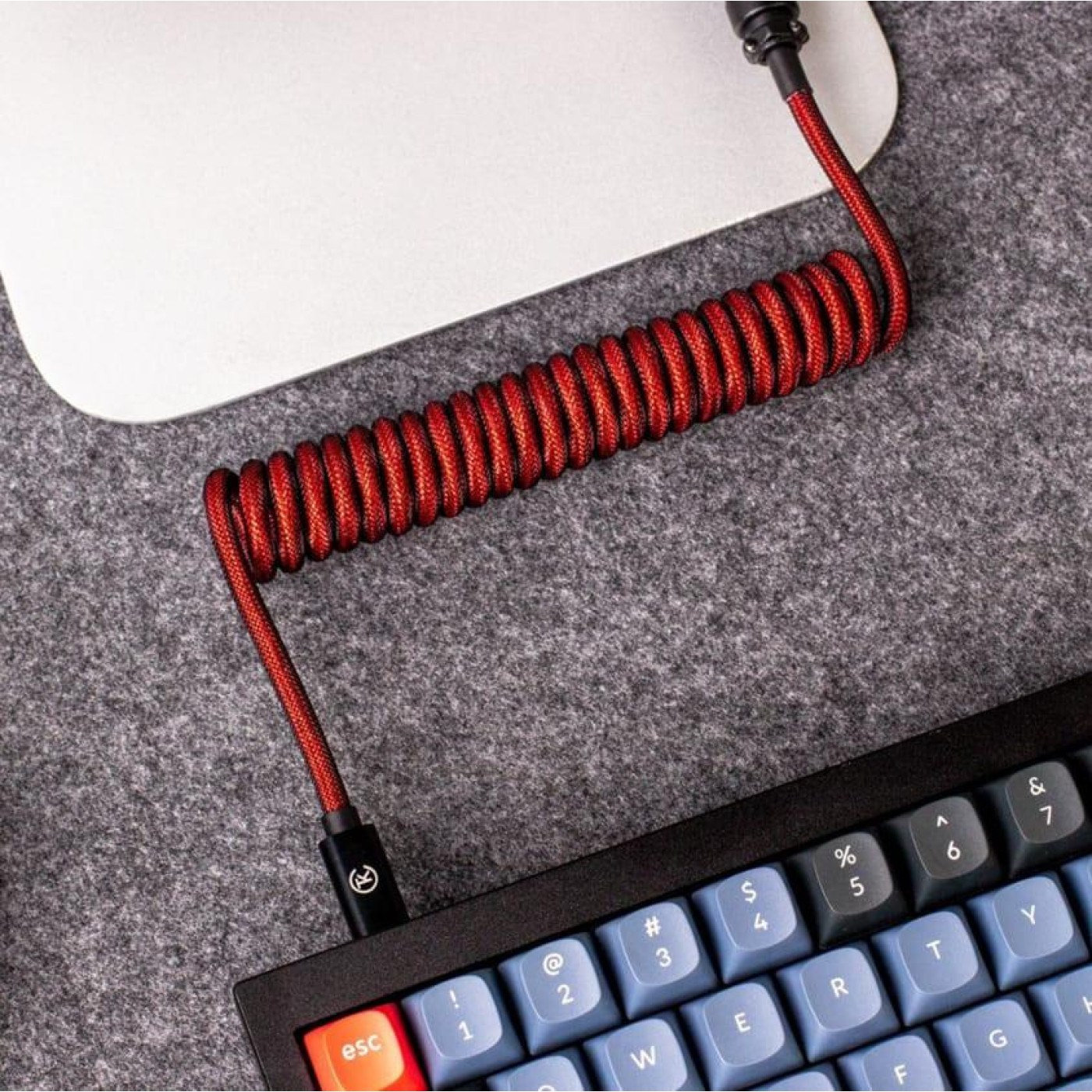 Кабель Keychron Type-A/Type-C Premium Coiled Aviator Cable-Straight Red (CAB2_KEYCHRON)
