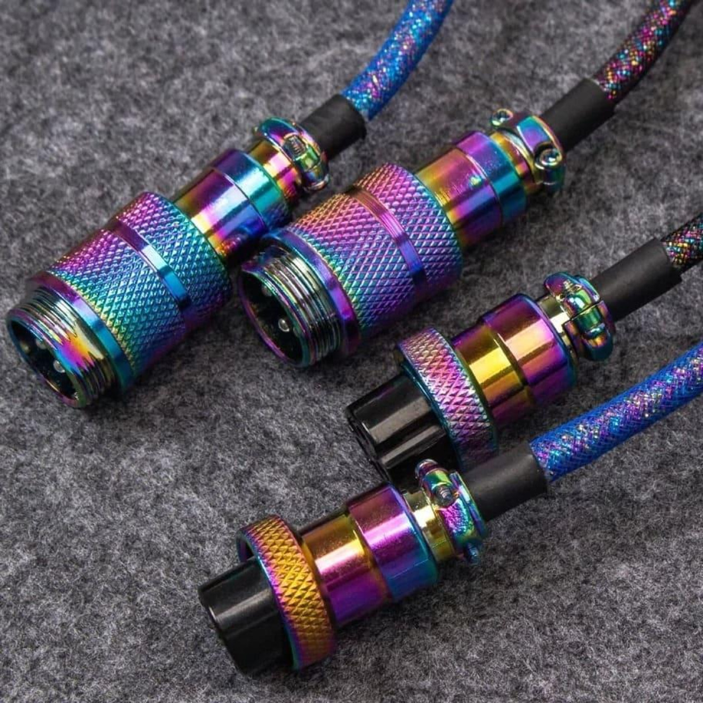 Кабель Keychron USB-A/USB-C > USB-C заряджання/синхронизации Keychron, 1.08м, Type-C, Premium Coiled Aviator, чорний (CAB7_KEYCHRON)