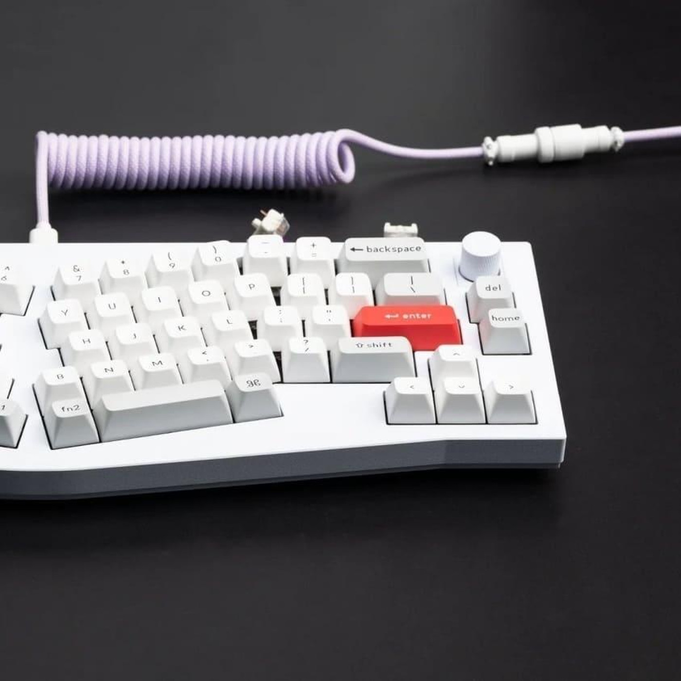 Кабель Keychron USB-A/USB-C > USB-C заряджання/синхронизации Keychron, 1.36м, Type-C, Coiled Aviator, фиолетовий (CAB17_KEYCHRON)