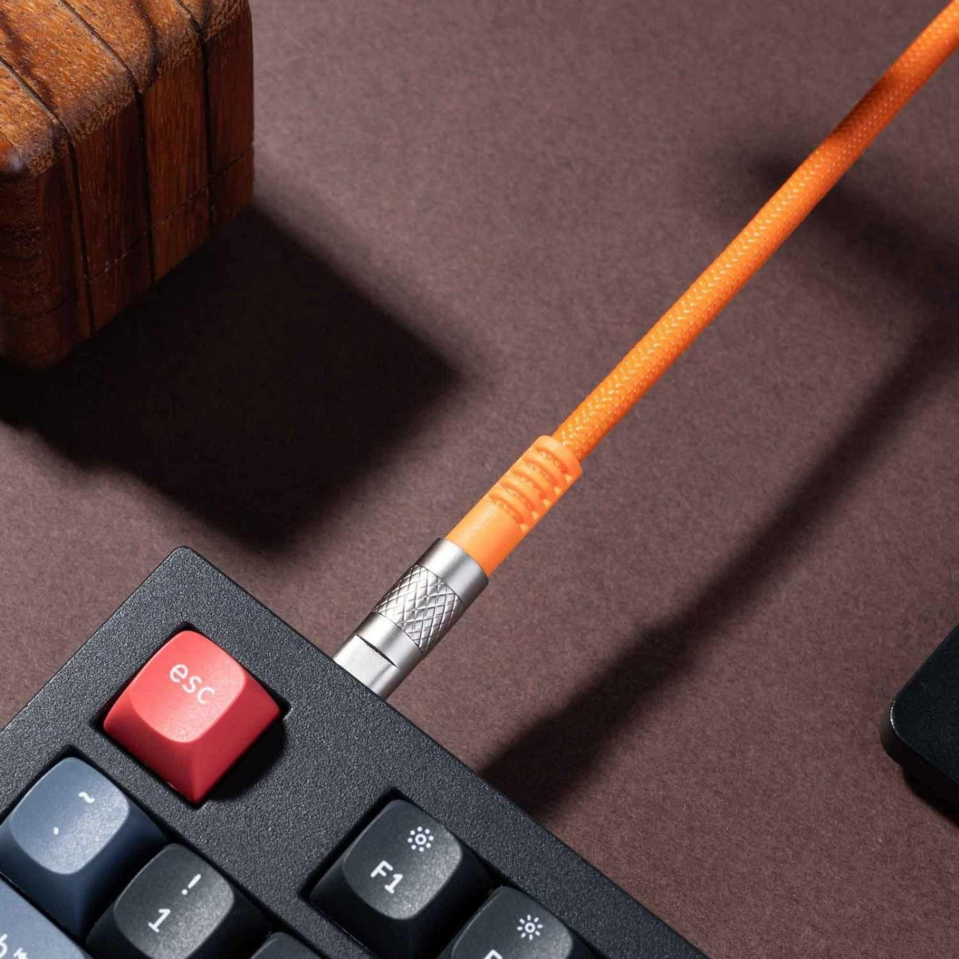 Кабель Keychron USB-A/USB-C > USB-C заряджання/синхронизации Keychron, 1м, Type-C, Double-Sleeved Geek, оранжевий (CAB22_KEYCHRON)