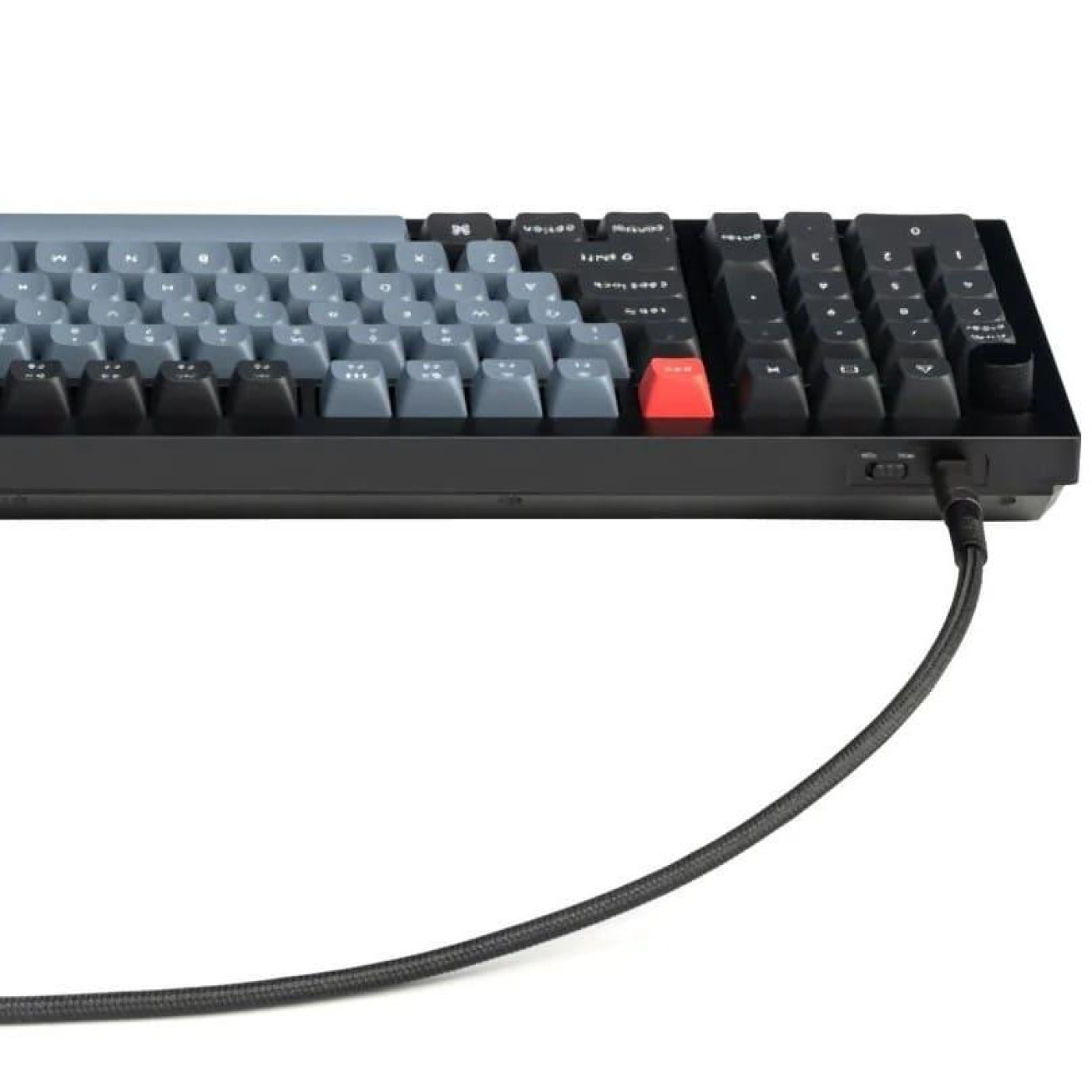 Кабель Keychron USB-A/USB-C > USB-C заряджання/синхронизации Keychron, 1м, Type-C, Double-Sleeved Geek, чорний (CAB21_KEYCHRON)