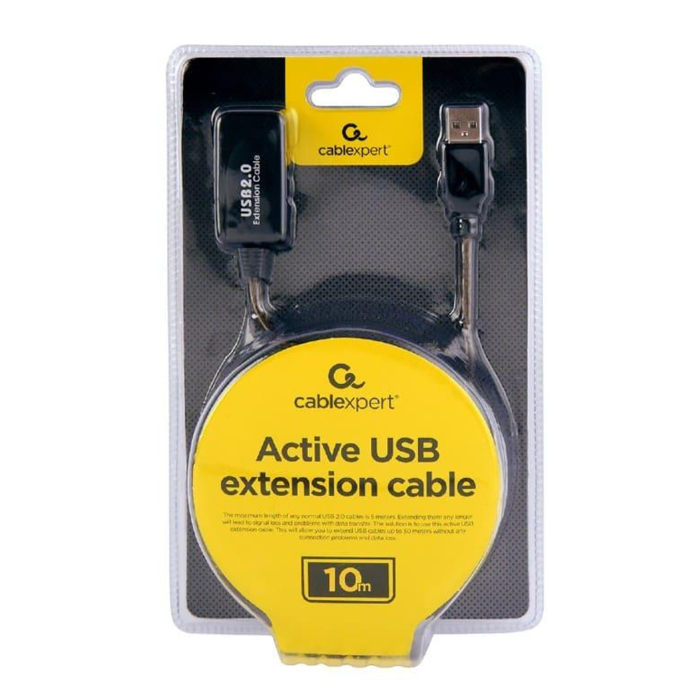 Кабель Cablexpert активний удлинитель USB, 10м Black (UAE-01-10M)