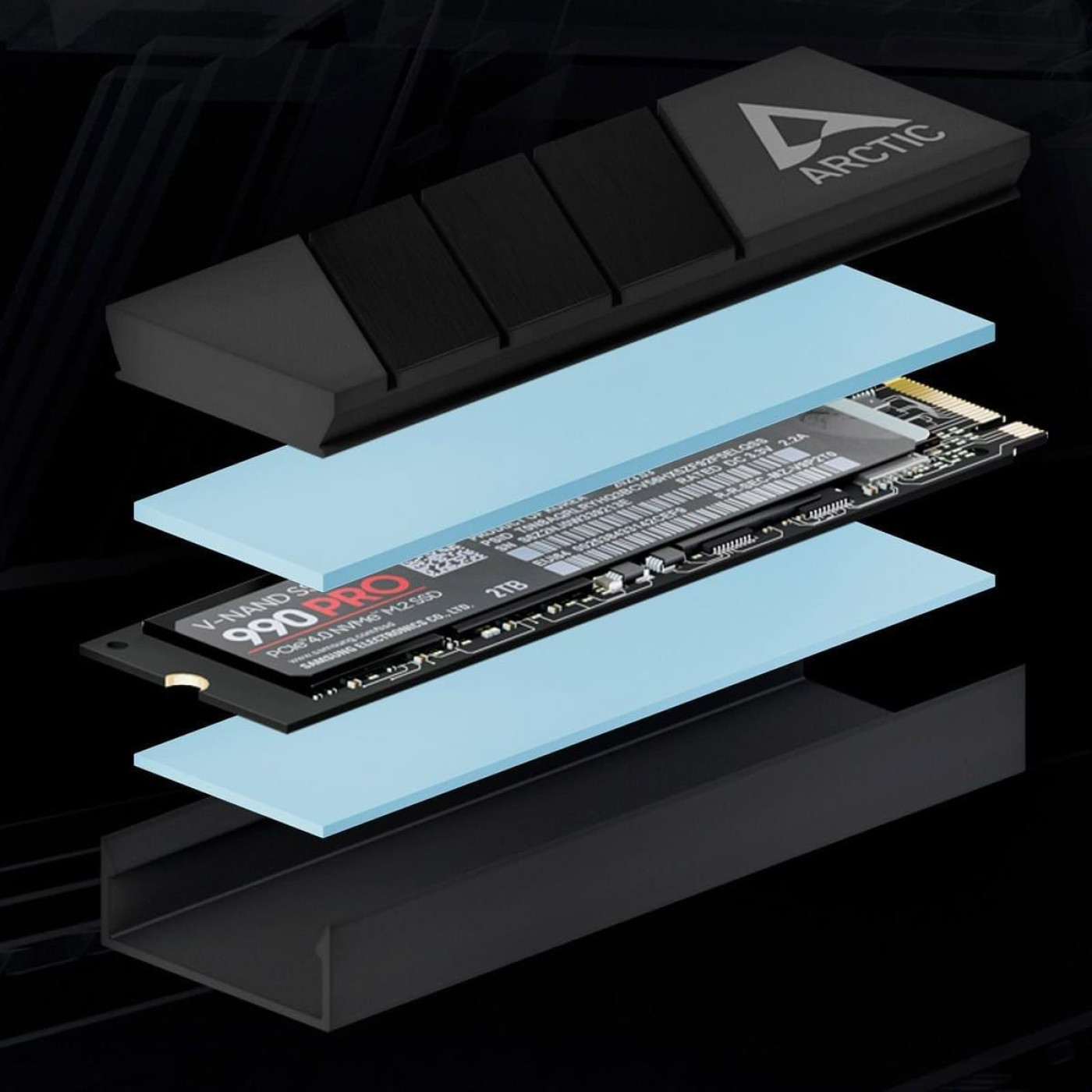 Радиатор Arctic M.2 M2 Pro, Black ACOTH00001A