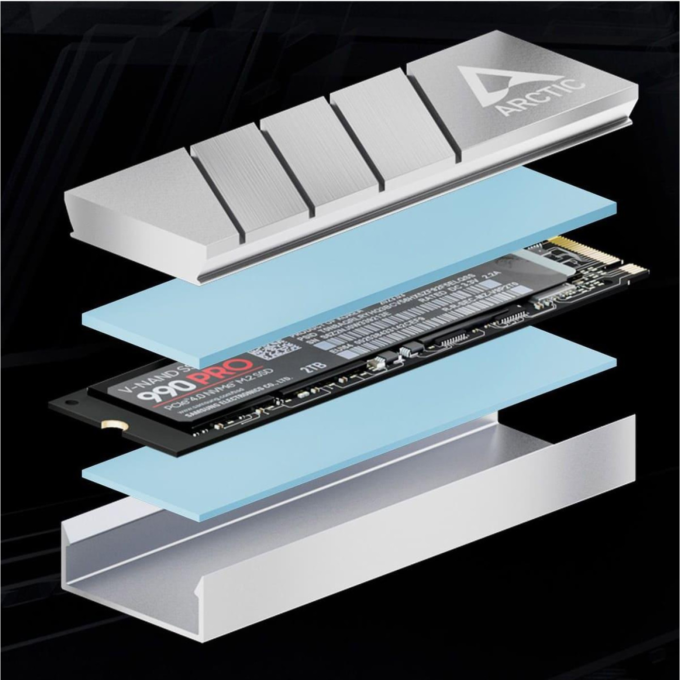 Радиатор Arctic M.2 M2 Pro, Silver ACOTH00002A