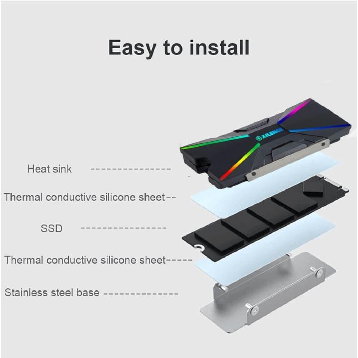 Радиатор Xilence M.2 SSD Cooler ARGB M2SSD.B.ARGB XC401