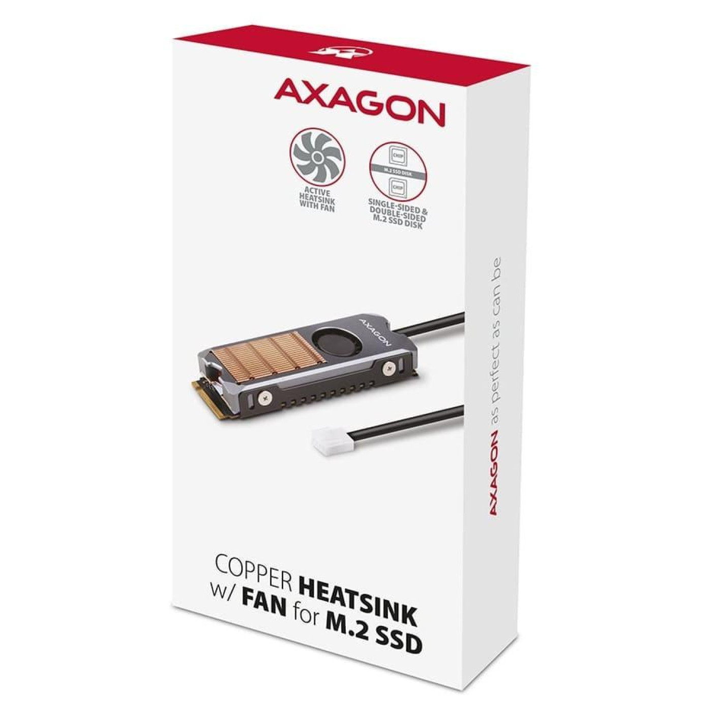 Радиатор з вентилятором для накопичувачив AXAGON CLR-M2FAN heatsink for M.2 SSD