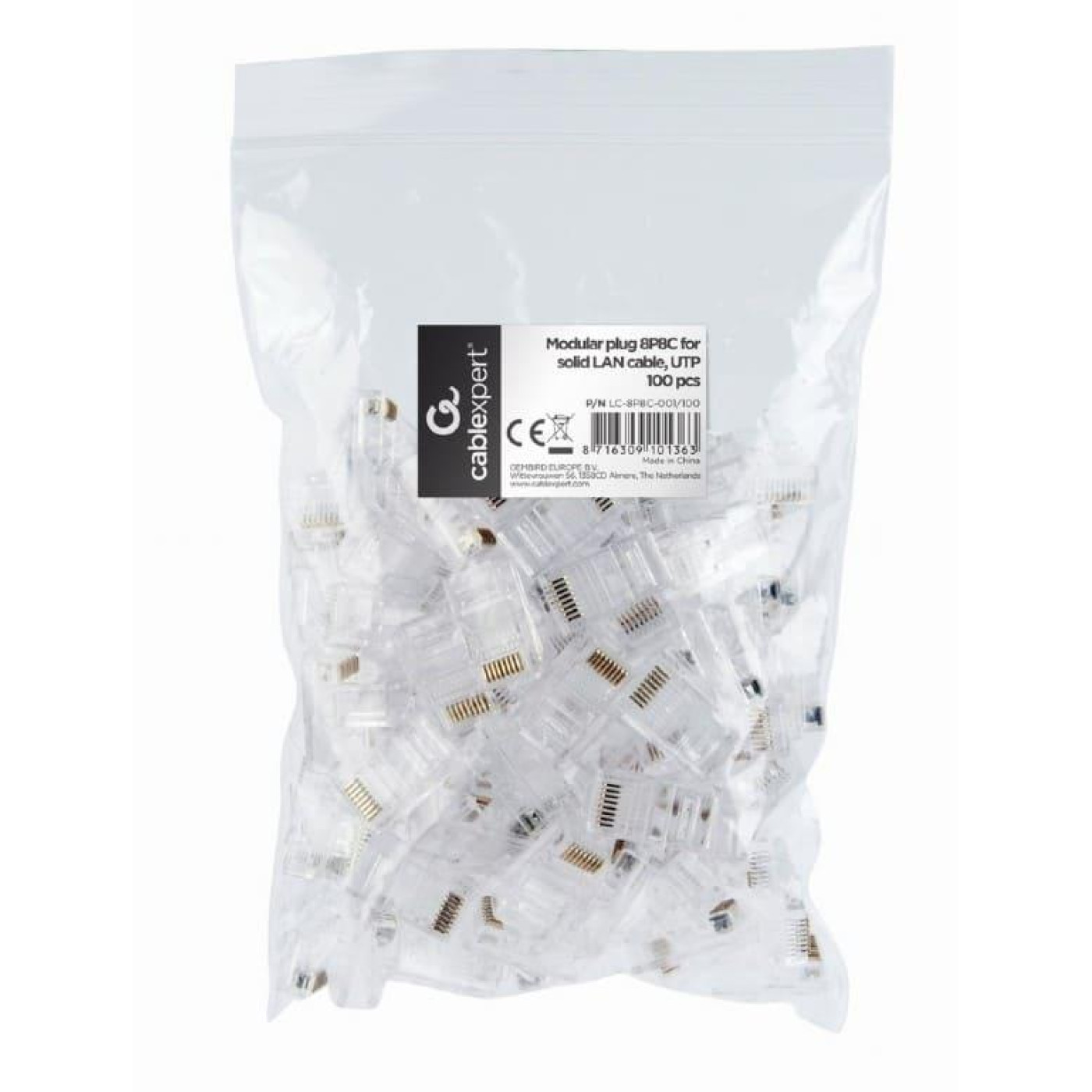 Коннектор RJ45 UTP 5e Cablexpert (LC-8P8C-001/100) 100 шт.