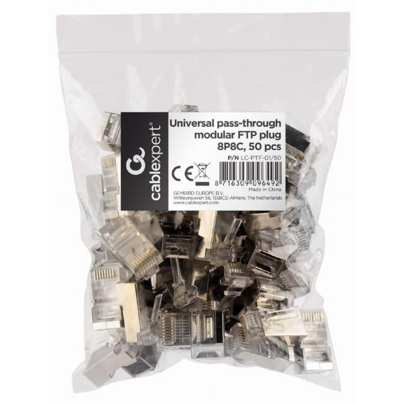 Коннектор RJ45 FTP 5e Cablexpert (LC-PTF-01/50) 50 шт. модульный